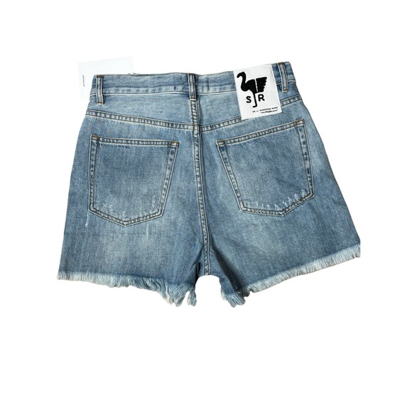 Sandrine Rose NWT Women's Denim Jean Shorts High Rise Distressed Raw Hem Size 26 - Picture 2 of 6